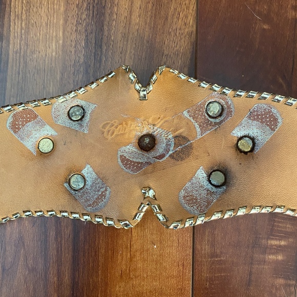 Vintage-Inspired Cream Belt (with Gold Embellishments). XS main image 5